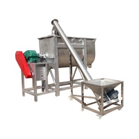 SUS 1200Kg Grande Sortie Solide-boue Mastic Poudre Mélangeur Horizontal Ruban Vis Mélangeur À Bande