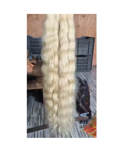 Extensions de cheveux indiens blonds bruts de haute qualité Bonne qualité Trame soyeuse Cheveux chimiquement traités Blanchiment - Product Image 3