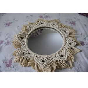 2026 Launch High Quality Home Decor <b>Mirror</b> Farmhouse Style Designer Hand 100% Cotton Wool Tapestry Customized MOQ Export From BD - Product Image 4