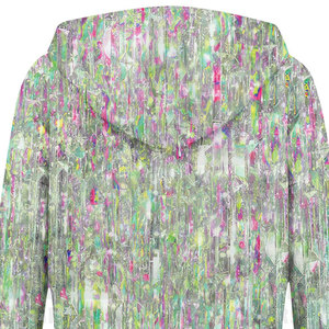 เสื้อฮู้ดผู้หญิงทรงโอเวอร์ไซส์ ผ้าเทอร์รี่ พิมพ์ลายคริสตัลโฮโลแกรมหลากสี ซิปหน้า สไตล์ Glitch Core Aesthetic สำหรับฤดูหนาว - Product Image 6