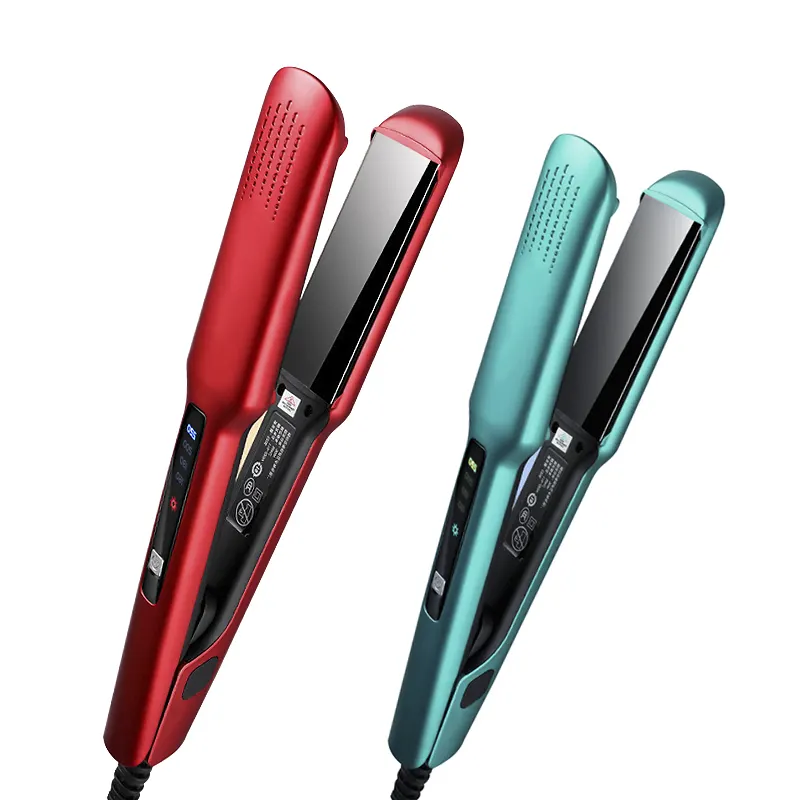 Customizable 2 in 1 LCD Display Hair straightener iron ceramic salon use and home plates iron fat iron hair straightener