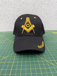 Mason Masonic <b>Black</b> Hat <b>Cap</b> Embroidered Adjustable Velkro Strapback Regalia <b>Baseball</b> <b>Cap</b> Embroidery Letter Hip Hop Custom Hats - Product Image 3