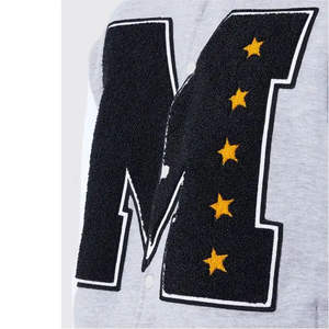 เสื้อแจ็กเก็ตผ้าขนแกะสำหรับผู้ชายเสื้อแจ็กเก็ตสไตล์สตรีทสไตล์ฮิปฮอปโอเวอร์ไซส์ทรงหลวมงานเย็บปะผ้ากำมะหยี่ปักด้านหน้า - Product Image 4