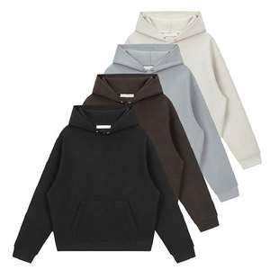 Sweat à capuche hip-hop noir, logo personnalisé, sweat à capuche unisexe essentiel, molleton français, imprimé personnalisé, sweat à capuche surdimensionné de haute qualité - Product Image 1