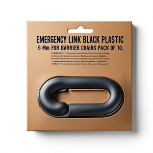 Enlace de Emergencia de Plástico Negro de 6 mm para Cadenas de Barrera, Paquete de 10 - Product Image 3
