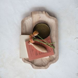 Bandeja de madera de acacia de primera calidad con acabado natural y Diseño Funcional, ideal para el entretenimiento y el uso diario - Product Image 3