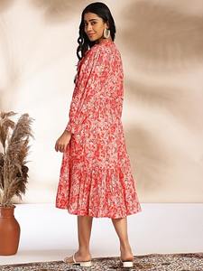 Robe bohème indienne en coton imprimé à la main tenue décontractée d'été à fleurs avec touche faite à la main cadeau parfait pour elle - Product Image 5