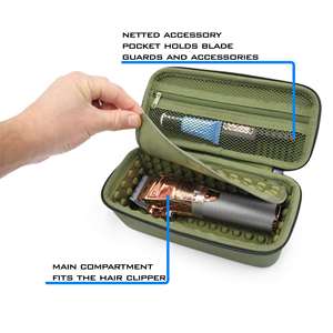 Étui de voyage sans fil pour tondeuse, étui de barbier compatible avec les tondeuses, les buzzers, les coupe-cheveux, les tondeuses de finition - Étui compact pour outils de coiffeur - Product Image 6