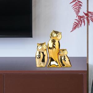 Figura de búhos fundidos con acabado dorado, objetos de exhibición, decoración para el hogar y el jardín y la Oficina, adorno de búhos de aluminio esculpido, gran oferta - Product Image 2