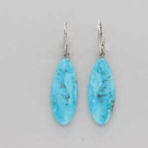 Boucles d'oreilles pendantes en argent sterling 925 avec une véritable pierre précieuse du Mexique pour un mariage. - Product Image 3