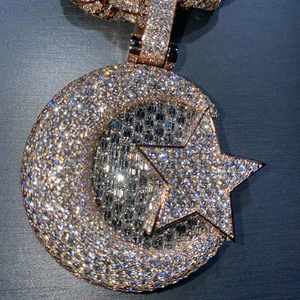 Pendentif personnalisé en forme de boule cubaine 3D, unisexe, en argent 925, bijoux en moissanite VS1, plaqué or 15 carats, plaqué glacé, charme - Product Image 3