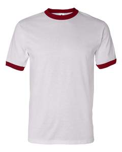 T-shirt homme uni à manches courtes avec col côtelé 100% coton peigné 160 g/m² Logo imprimé personnalisé Blanc Grande taille - Product Image 4