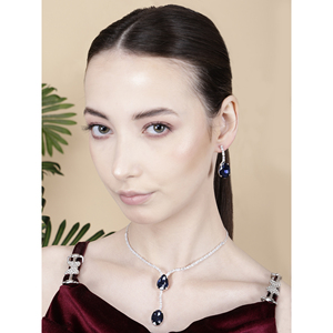 Radiant Allure 24K Gold Plated Fine Jewelry Set Bold <b>Statement</b> <b>Necklace</b> with Zircon for Party Occasions - Product Image 5