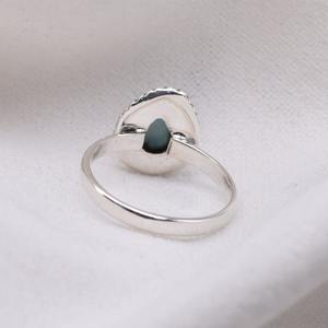 Natural Larimar Ring 925 Sterling <b>Silver</b> Pear Shape Gemstone Handmade Jewelry Elegant Gift For Women - Product Image 5