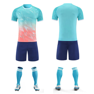 Uniforme de Fútbol Sublimado Personalizado, Verde Menta y Azul Marino, Cuello Redondo, Manga Corta, Transpirable, Absorbe la Humedad, Ropa Deportiva para Adultos - Product Image 6