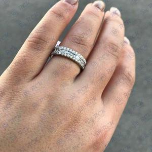 1.00 TCW Baguette Cut with <b>Side</b> Cut Full Eternity <b>White</b> Gold Celtic Women's Moissanite Ring Anniversary or Birthday Gift Band - Product Image 4