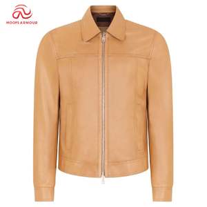 แจ็คเก็ตบอมเบอร์หนังแท้สไตล์ใหม่ ทรงเข้ารูป คอตั้ง ยูนิเซ็กซ์ พร้อมลายปักสไตล์มอเตอร์ไซค์และไบค์เกอร์ - Product Image 1