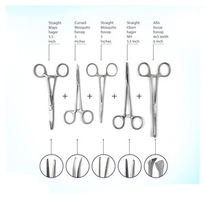 Kit profesional de disección de Anatomía de acero inoxidable de 160 piezas, juego de instrumentos manuales de biología para reuniones médicas veterinarias Mol - Product Image 3