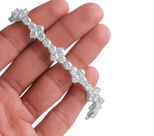 Pulsera de Diamantes: Plata de Ley 925, Oro Blanco, Estilo Vintage, Pulsera de Tenis con Diamantes - Product Image 3