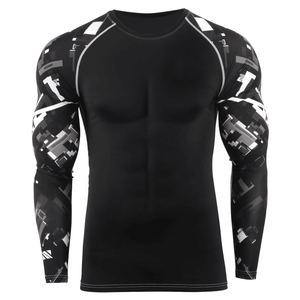 Vente en gros de protège-éruptions pour hommes de toutes tailles avec logo personnalisé UPF50 Chemise d'entraînement à compression anti-UV de marque privée - Product Image 1