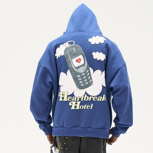 Streetwear Hip Hop personnalisé 100% coton sweat à capuche imprimé bouffant lourd pull-over impression 3d bouffante sweats à capuche pour hommes - Product Image 6