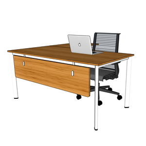 BFOB010-Simple Design <b>Bamboo</b> L-Shaped Computer <b>Table</b> 160x160cm with Adjustable and Extendable Iron Legs and Drawer - Product Image 1