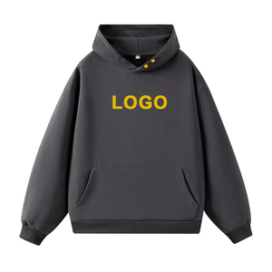 Sudadera con Capucha Gris para Hombre, Corte Regular, Algodón French Terry, Logotipo Estampado en la Parte Delantera, Ropa Casual de Otoño - Product Image 5