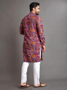Colección de Diseñador Exclusiva: Camisa Formal de Algodón Suave Premium para Hombre, Corte Holgado, Estampado Metálico, Ideal para Fiestas y Bodas - Product Image 6