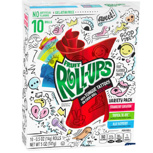 Fruit Roll-Ups 72 rouleaux Tropical Tie-Dye Fraise (1,02 kg) Fruit Roll-Ups Collations aux saveurs de fruits, Assortiment varié - Product Image 4