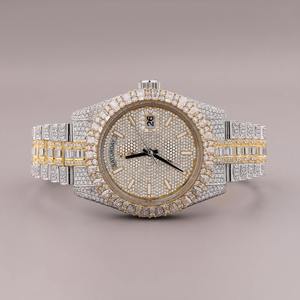 Reloj de Diamante Moissanite Elegante de Primera Calidad con Correa de Oro, Reloj de Pulsera para Mujer, Uso Diario y Estilo de Moda para Fiestas, de la India - Product Image 4