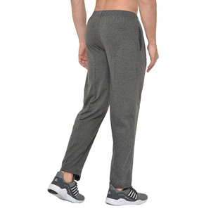 Pantalon de survêtement 100% coton confortable et élégant pour hommes Design personnalisé Anti-rides motif droit décontracté pantalon gris devant plat - Product Image 6