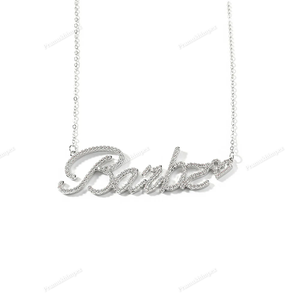 Latest Luxury Moissanite Custom <b>Letter</b> Pendant 925 Sterling <b>Silver</b> Iced Two Tone <b>Necklace</b> Hip Hop Jewelry Gold Plated Parties - Product Image 4