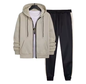 Conjunto de Sudadera con Capucha y Pantalones Deportivos para Hombre, Estilo Urbano, 100% Poliéster, Color Sólido, Informal - Product Image 1