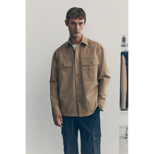 Camisa Lisa informal de moda para hombre, camisa de manga larga de algodón 100% con botones para ropa de calle o capas al aire libre de Bangladesh OEM - Product Image 2