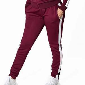Pantalon de jogging en molleton français pour femme, coupe ajustée, avec logo personnalisé, style sport, gym, hip-hop, poids lourd, rayé - Product Image 1