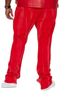 กางเกงวอร์มทรงซ้อนสีแดงสำหรับผู้ชายกางเกงขาบานของผู้ชาย - Product Image 2