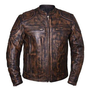 Top Quality Bomber Dark Brown Waxed Fashion <b>Leather</b> <b>Jacket</b> Handmade <b>Genuine</b> <b>Leather</b> <b>Jacket</b> for Men <b>jacket</b> for men - Product Image 2