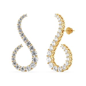 S Curve Stud <b>Earrings</b> IGI Certified Lab Grown Diamond Jewelry - Product Image 1