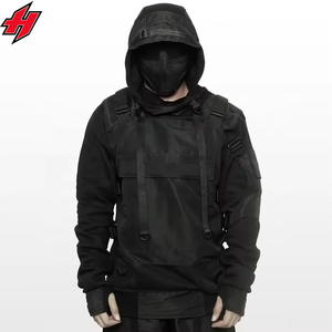 <b>Techwear</b> Men's Leather <b>Jacket</b> for Spring and Autumn Waterproof Outdoor Sports Top With Brand Black Coupled for Couples - Product Image 1