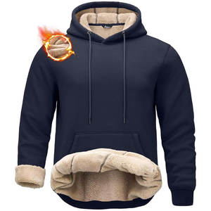 Customizable 400 GSM <b>Sherpa</b> Fleece Lined Breathable Anti-Pilling Pullover <b>Hoodie</b> 100% Cotton Winter Warmth Men's Sweatshirts - Product Image 6