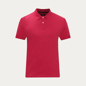 Polos de hombre de alta calidad rojos con mangas cortas logotipo elegante orientado exportación al por mayor - Product Image 2