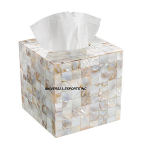 Caja de pañuelos de madera de nácar, servilletero de diseñador hecho a mano de buena calidad, caja de pañuelos de diseñador de última llegada - Product Image 1