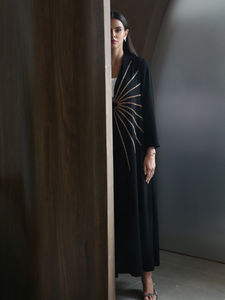 ขายส่งชุดอาบายะห์อิสลามแบบดั้งเดิมคุณภาพพรีเมียมงานฝีมือหรูหราทันสมัยสไตล์ดูไบอินเดีย ผ้าไหมกันยับ ยาว - Product Image 3