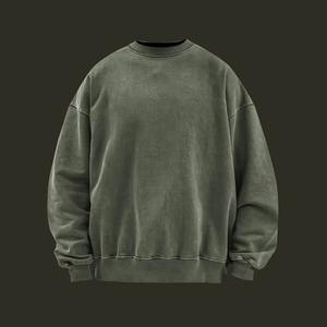 Sweat-shirt pour homme personnalisé, surdimensionné, délavé à l'acide, col rond, coton, molleton français, lourd, brodé, sweat-shirt à capuche en poudre - Product Image 6