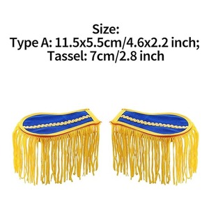 OEM High British Captain Gold Epaulette Appliques brodées Logo de taille personnalisée Epaulettes Epaulettes générales Epaulettes - Product Image 4