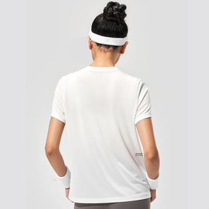 Camiseta cómoda para correr de mujer OEM con estampado de logotipo personalizado para el verano - Product Image 3