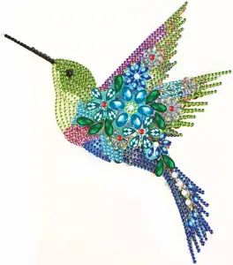 Hummingbird Diamond Painting Kits, teilweise speziell geformte Easy Diamond Art für Erwachsene Anfänger, 5D Farbe mit Diamant nach Nummer