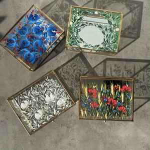 Dernière boîte à bagues en verre peinte à la main Organisateur de bijoux en métal de verre Cadre polonais antique pour les fiançailles de mariage d'anniversaire - Product Image 6