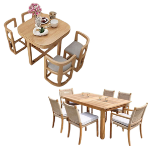 Juego de mesa de comedor de madera con precio al por mayor, juego de comedor 4-6 para restaurante y muebles de comedor, producto de alta calidad - Product Image 4