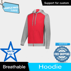 Sudadera con capucha de forro polar oversize sin cordón con cremallera, diseño liso y holgado, de alta calidad para hombre, superventas - Product Image 6